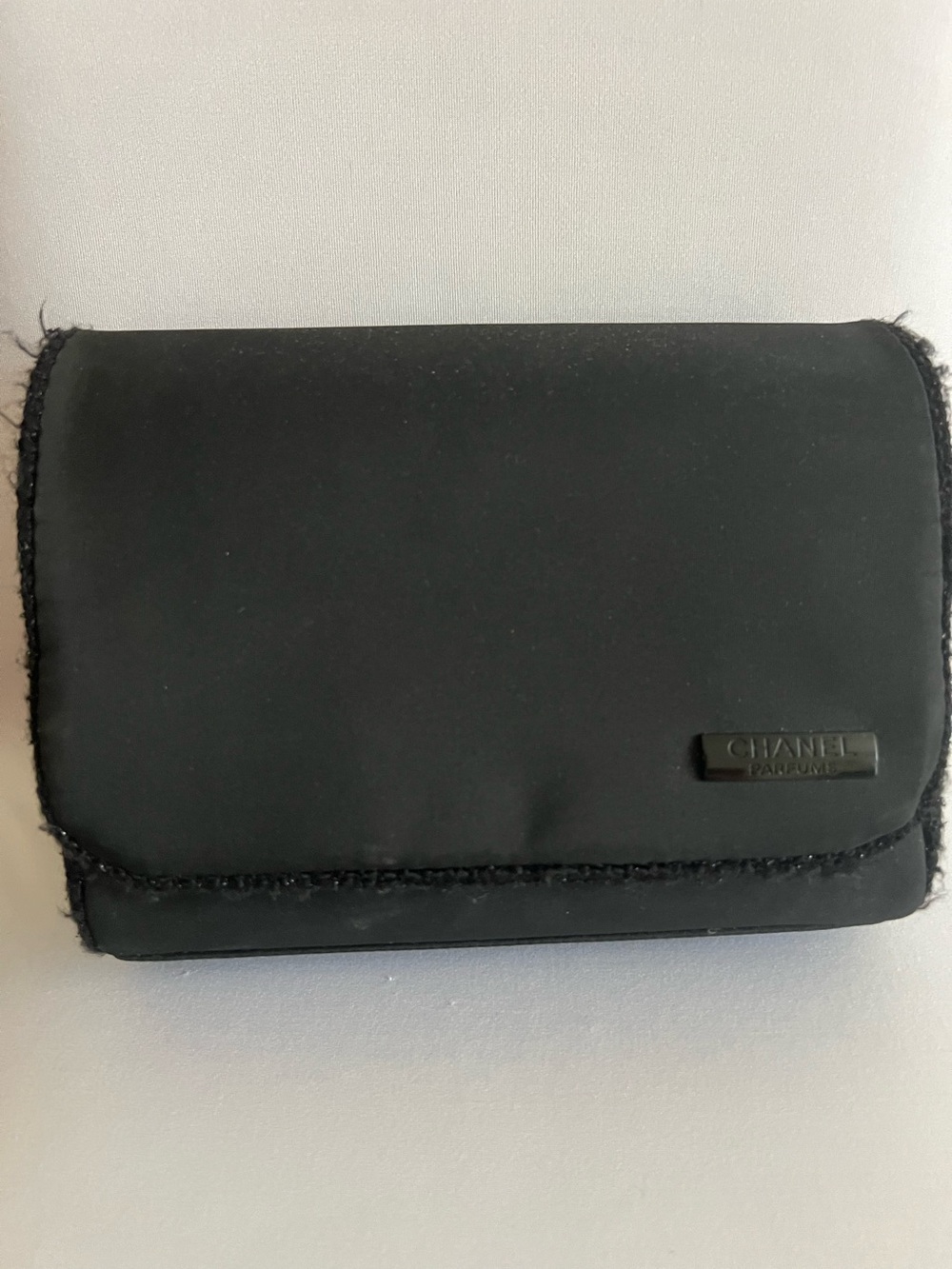 CHANEL Black Cosmetic Bag Logo Accent Parfums